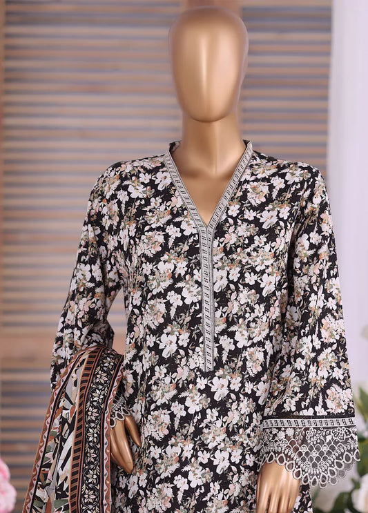 WK-25112-EMB- 3 Piece Khaddar Emboidered Stitched Suit