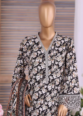 WK-25112-EMB- 3 Piece Khaddar Emboidered Stitched Suit