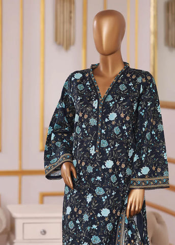 3 Piece Printed MultiColor Khaddar Shirt with Trouser & Dupatta