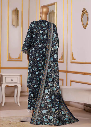 3 Piece Printed MultiColor Khaddar Shirt with Trouser & Dupatta