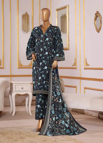 3 Piece Printed MultiColor Khaddar Shirt with Trouser & Dupatta