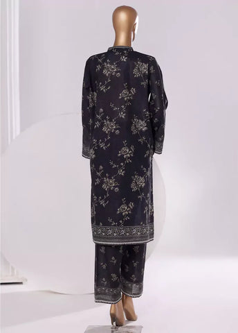 2 Piece Printed Black Khaddar Shirt & Trouser