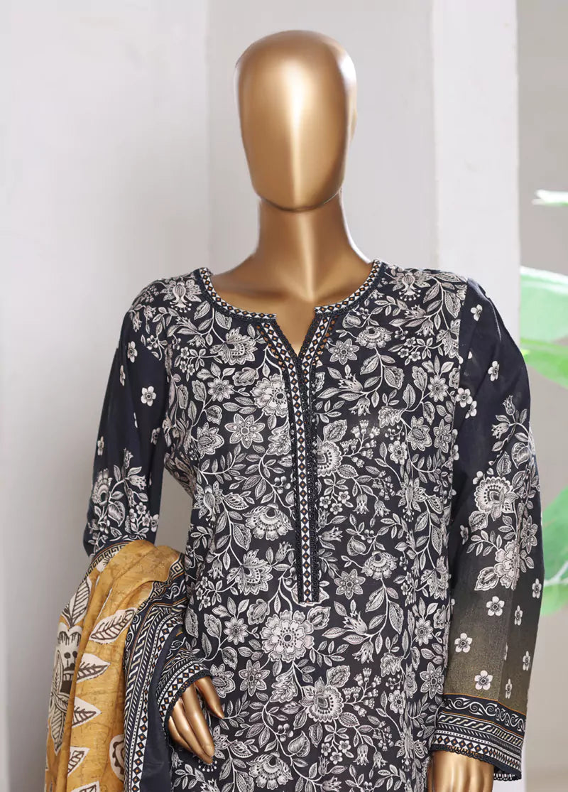 3 Piece Printed MultiColor Khaddar Shirt with Trouser & Dupatta