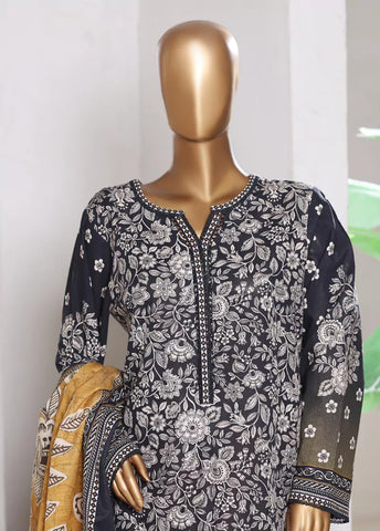 3 Piece Printed MultiColor Khaddar Shirt with Trouser & Dupatta