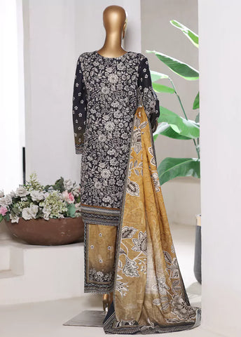 3 Piece Printed MultiColor Khaddar Shirt with Trouser & Dupatta