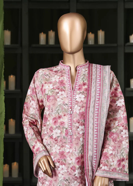 3 Piece Printed MultiColor Khaddar Shirt with Trouser & Dupatta