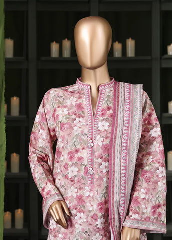 3 Piece Printed MultiColor Khaddar Shirt with Trouser & Dupatta