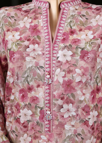 3 Piece Printed MultiColor Khaddar Shirt with Trouser & Dupatta