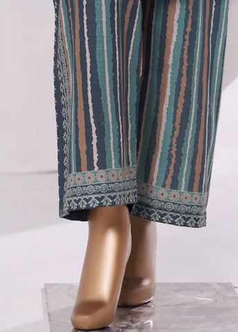 2 Piece Printed Teal Khaddar Shirt & Trouser