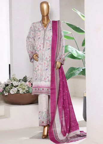 3 Piece Printed MultiColor Khaddar Shirt with Trouser & Dupatta
