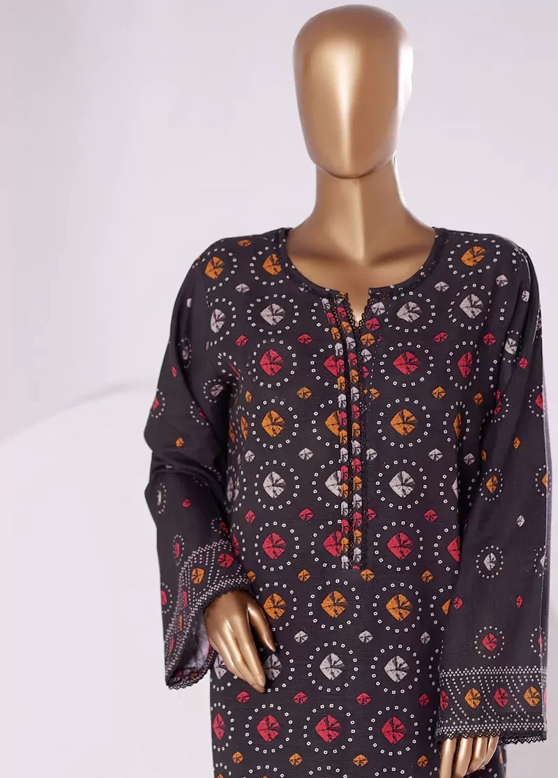 2 Piece Printed MultiColor Khaddar Shirt & Trouser