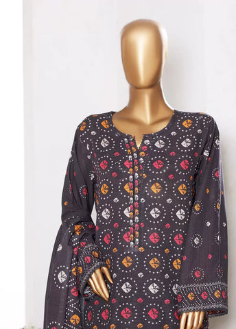 3 Piece Printed MultiColor Khaddar Shirt with Trouser & Dupatta