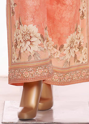 2 Piece Printed Peonny Peach Khaddar Shirt & Trouser