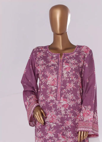 2 Piece Printed Muave Khaddar Shirt & Trouser
