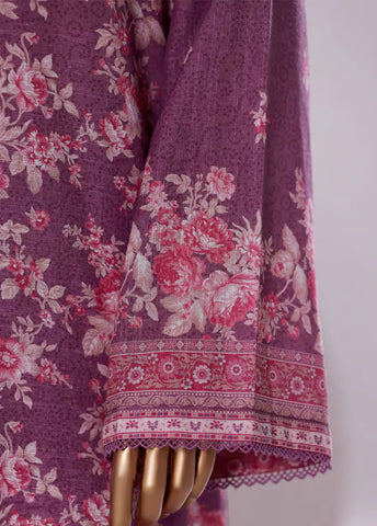 2 Piece Printed Muave Khaddar Shirt & Trouser