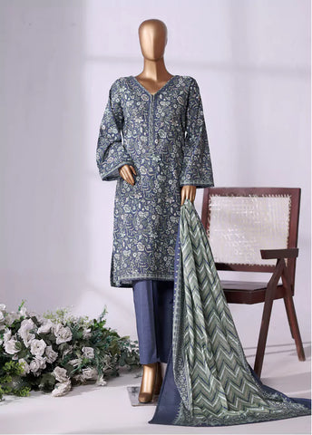 WK-2522-PR- 3 Piece Khaddar Printed Stitched Suit