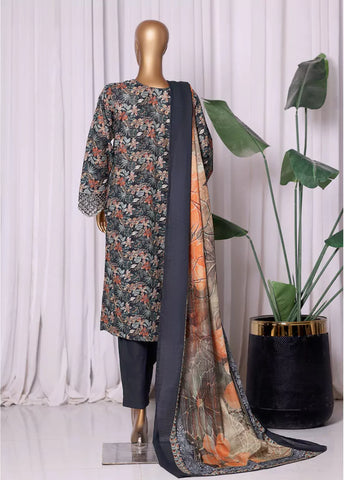 WK-2524-EMB- 3 Piece Khaddar Emboidered Stitched Suit