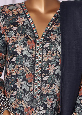 WK-2524-EMB- 3 Piece Khaddar Emboidered Stitched Suit