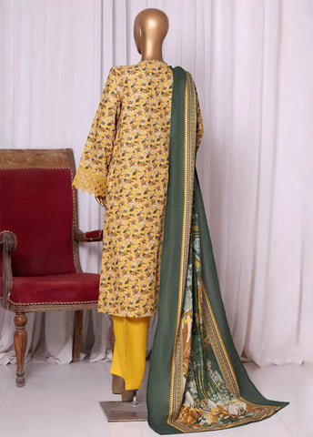 WK-2525-EMB- 3 Piece Khaddar Emboidered Stitched Suit