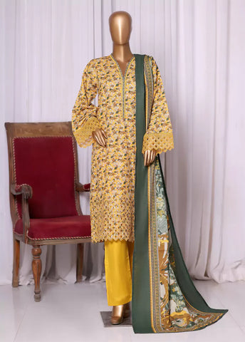 WK-2525-EMB- 3 Piece Khaddar Emboidered Stitched Suit