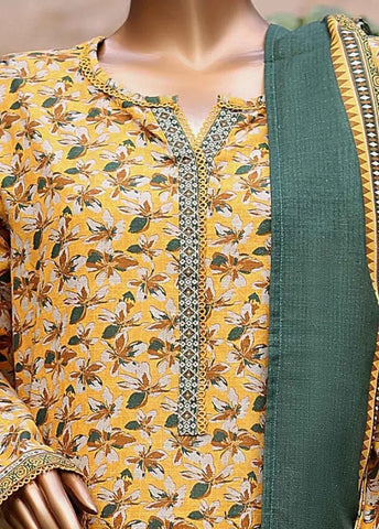Bin Saeed Fabric - WK-2525-PR- 3 Piece Khaddar Printed Stitched Suit