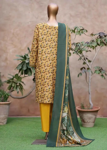Bin Saeed Fabric - WK-2525-PR- 3 Piece Khaddar Printed Stitched Suit