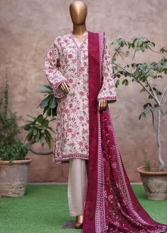 Bin Saeed Fabric - WK-2526-PR- 3 Piece Khaddar Printed Stitched Suit