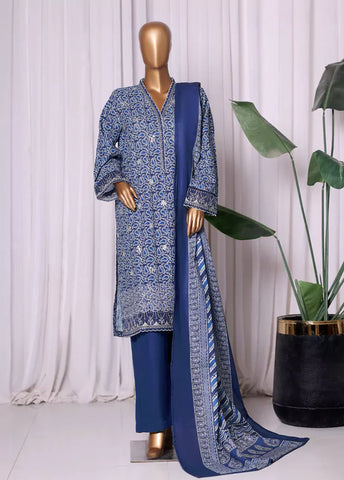 WK-2528-EMB- 3 Piece Khaddar Emboidered Stitched Suit