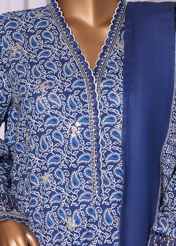 WK-2528-EMB- 3 Piece Khaddar Emboidered Stitched Suit