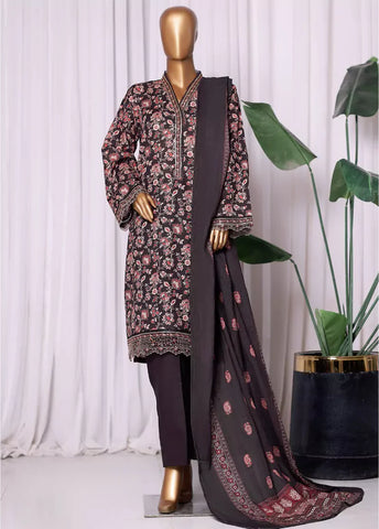 WK-2530-EMB- 3 Piece Khaddar Emboidered Stitched Suit