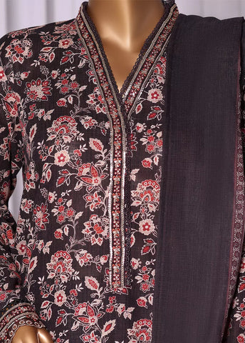 WK-2530-EMB- 3 Piece Khaddar Emboidered Stitched Suit