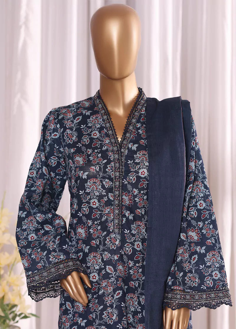 WK-2531-EMB- 3 Piece Khaddar Emboidered Stitched Suit