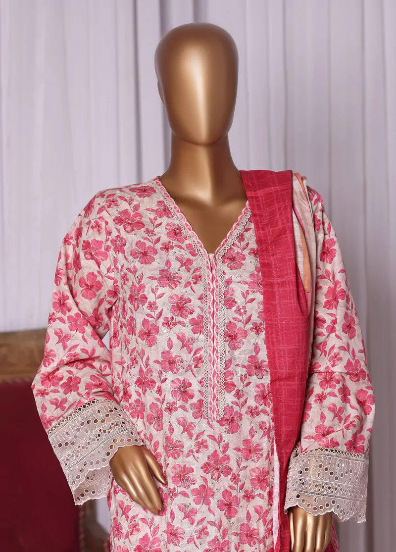 WK-2532-EMB- 3 Piece Khaddar Emboidered Stitched Suit