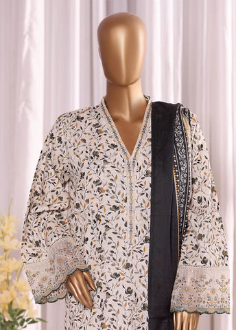 WK-2533-EMB- 3 Piece Khaddar Emboidered Stitched Suit