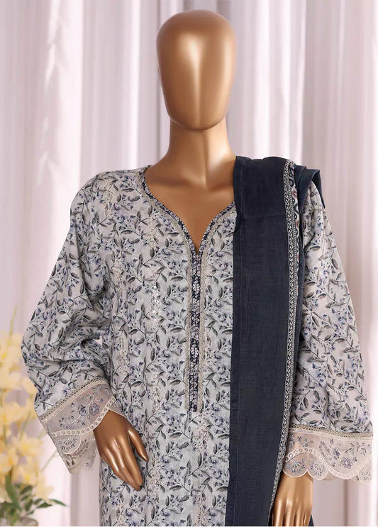 WK-2534-EMB- 3 Piece Khaddar Emboidered Stitched Suit