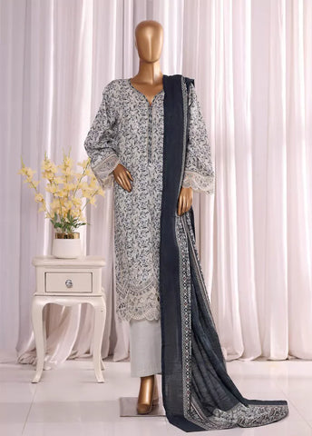 WK-2534-EMB- 3 Piece Khaddar Emboidered Stitched Suit