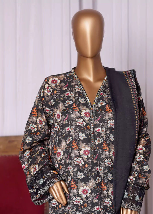 WK-2535-EMB- 3 Piece Khaddar Emboidered Stitched Suit