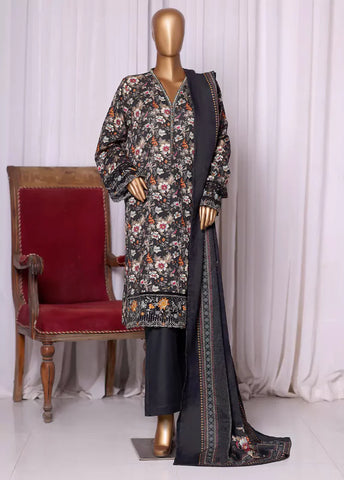 WK-2535-EMB- 3 Piece Khaddar Emboidered Stitched Suit