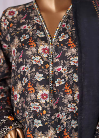 WK-2535-EMB- 3 Piece Khaddar Emboidered Stitched Suit