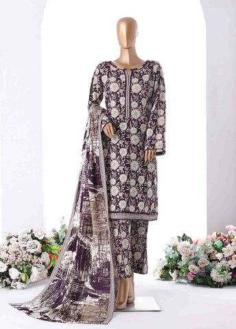 Bin Saeed Fabric - WK-2536- 3 Piece Khaddar Printed Stitched Suit
