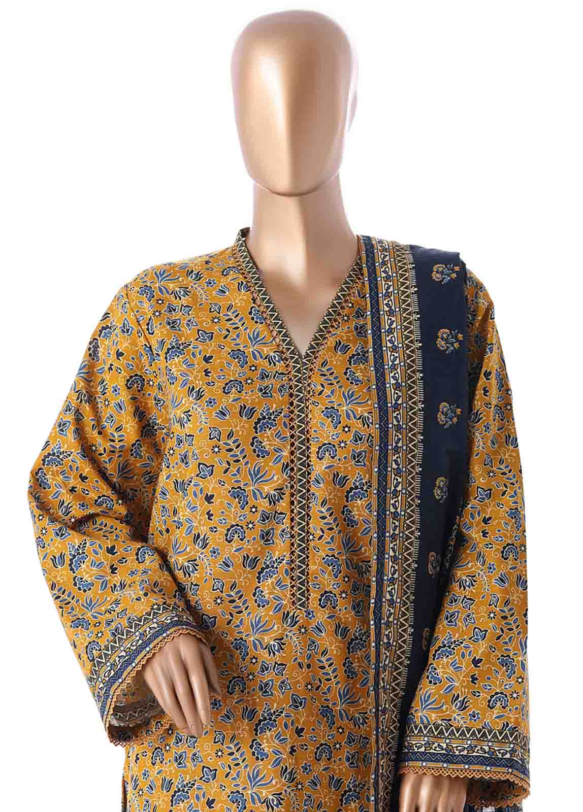 Bin Saeed Fabric - WK-2538- 3 Piece Khaddar Printed Stitched Suit