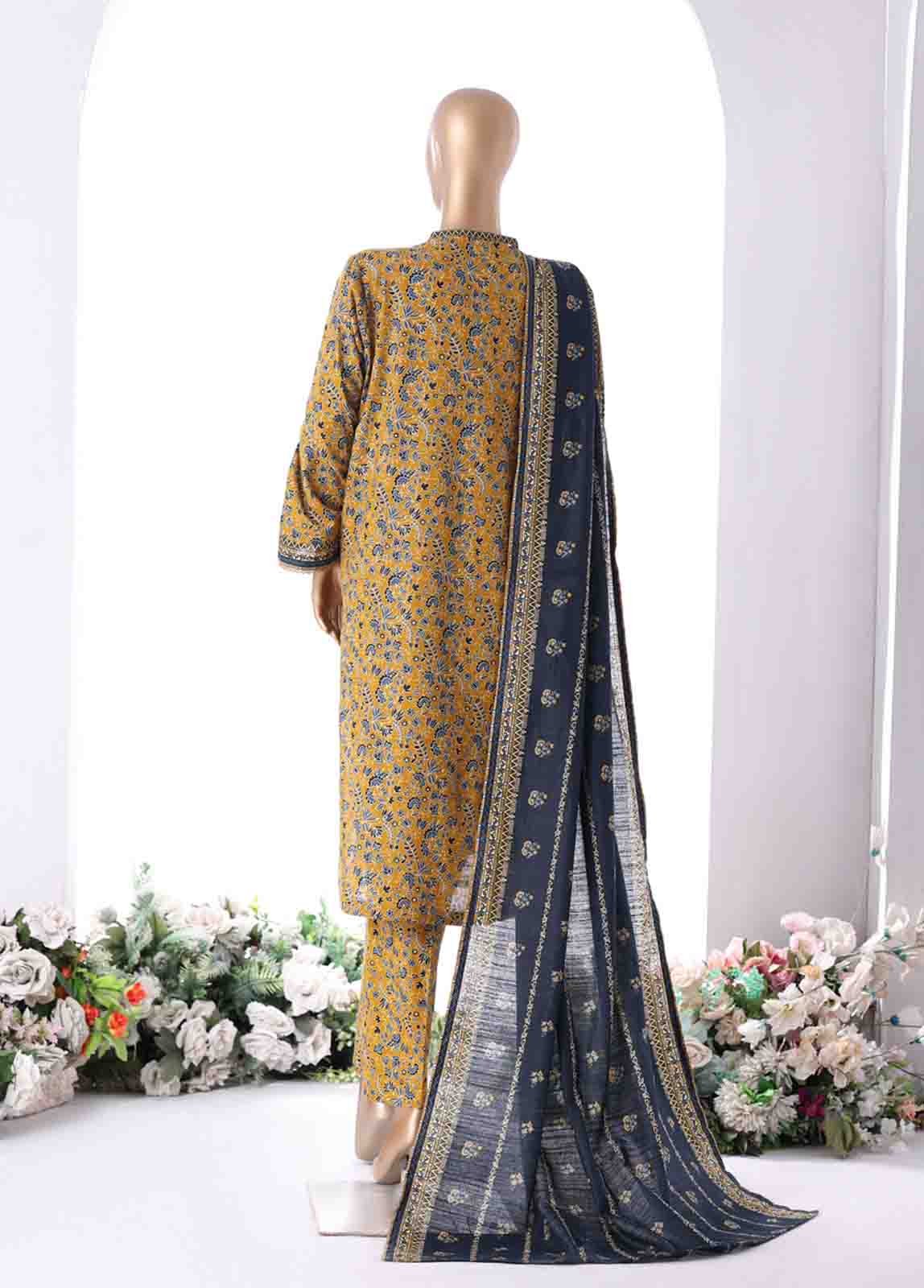 Bin Saeed Fabric - WK-2538- 3 Piece Khaddar Printed Stitched Suit