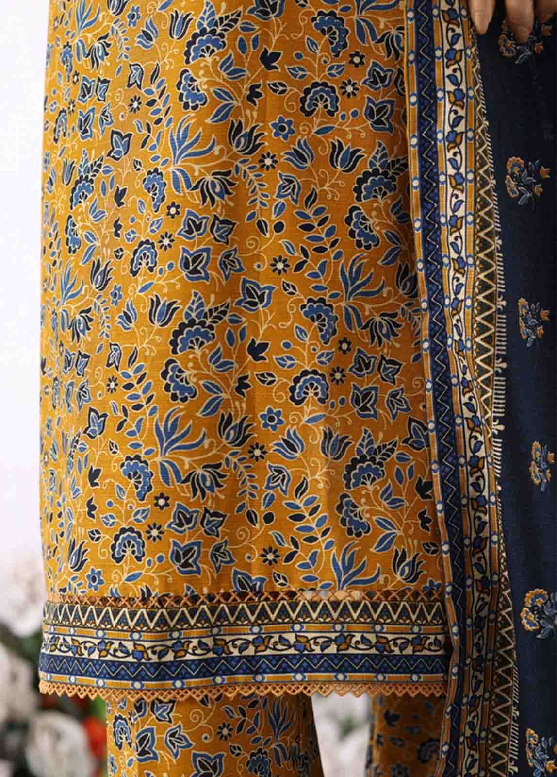 Bin Saeed Fabric - WK-2538- 3 Piece Khaddar Printed Stitched Suit