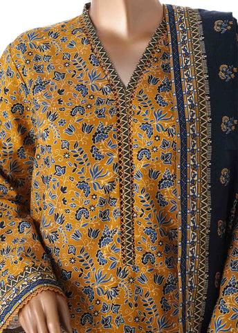 Bin Saeed Fabric - WK-2538- 3 Piece Khaddar Printed Stitched Suit