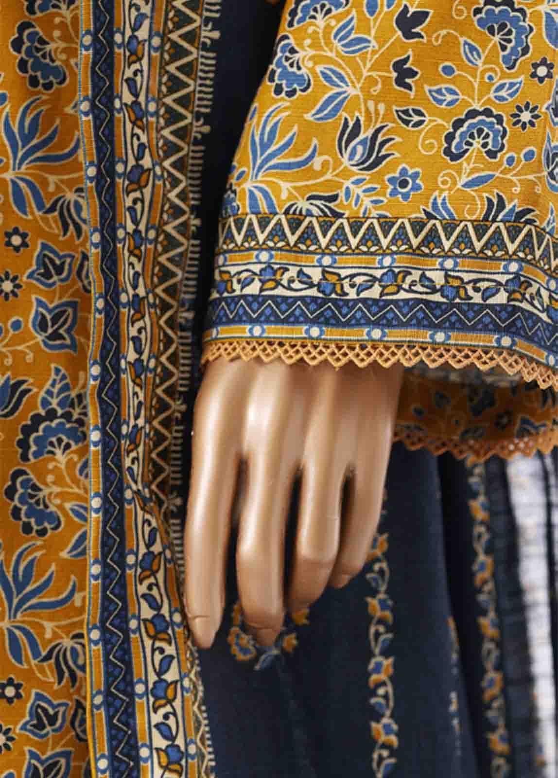 Bin Saeed Fabric - WK-2538- 3 Piece Khaddar Printed Stitched Suit