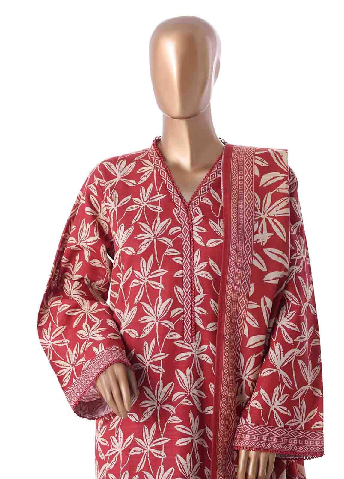 Bin Saeed Fabric - WK-2539- 3 Piece Khaddar Printed Stitched Suit