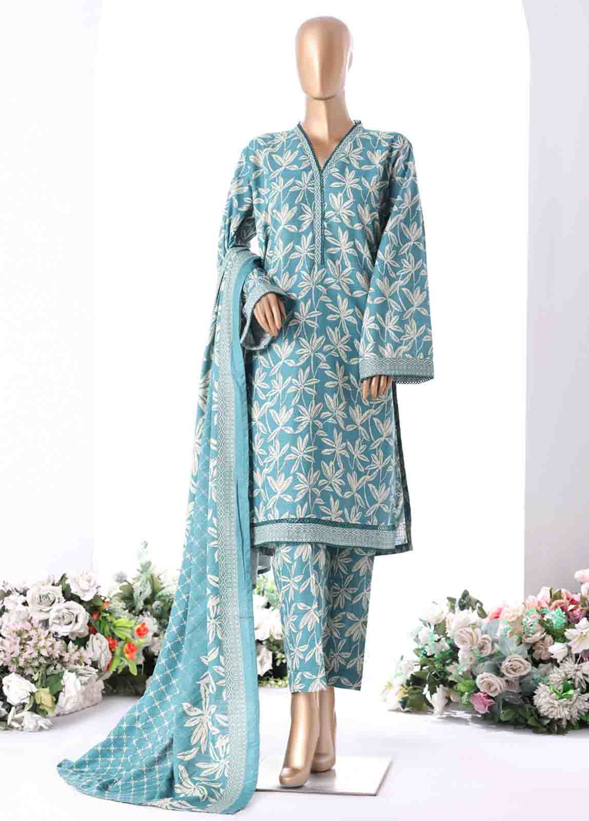 Bin Saeed Fabric - WK-2540- 3 Piece Khaddar Printed Stitched Suit