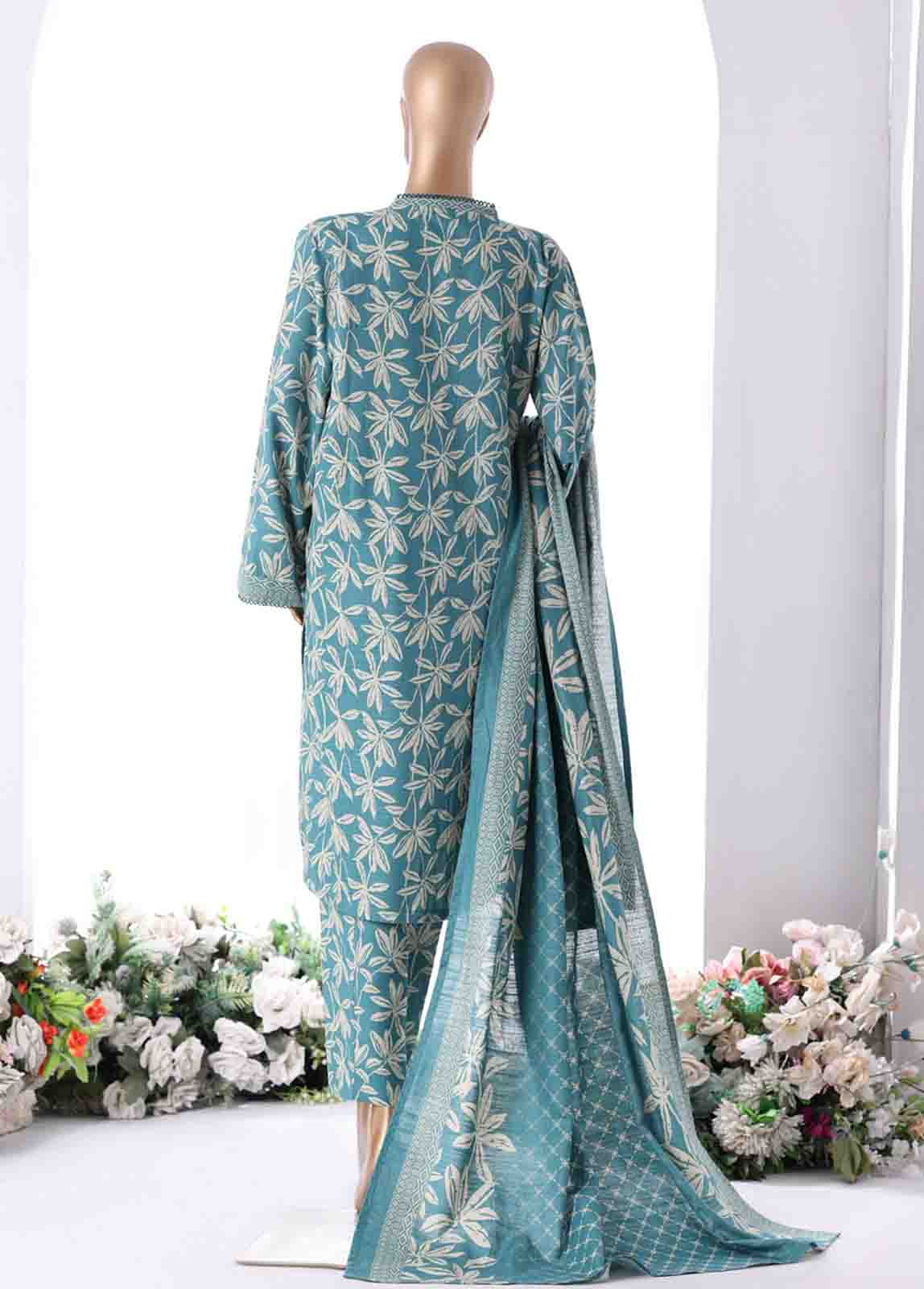 Bin Saeed Fabric - WK-2540- 3 Piece Khaddar Printed Stitched Suit