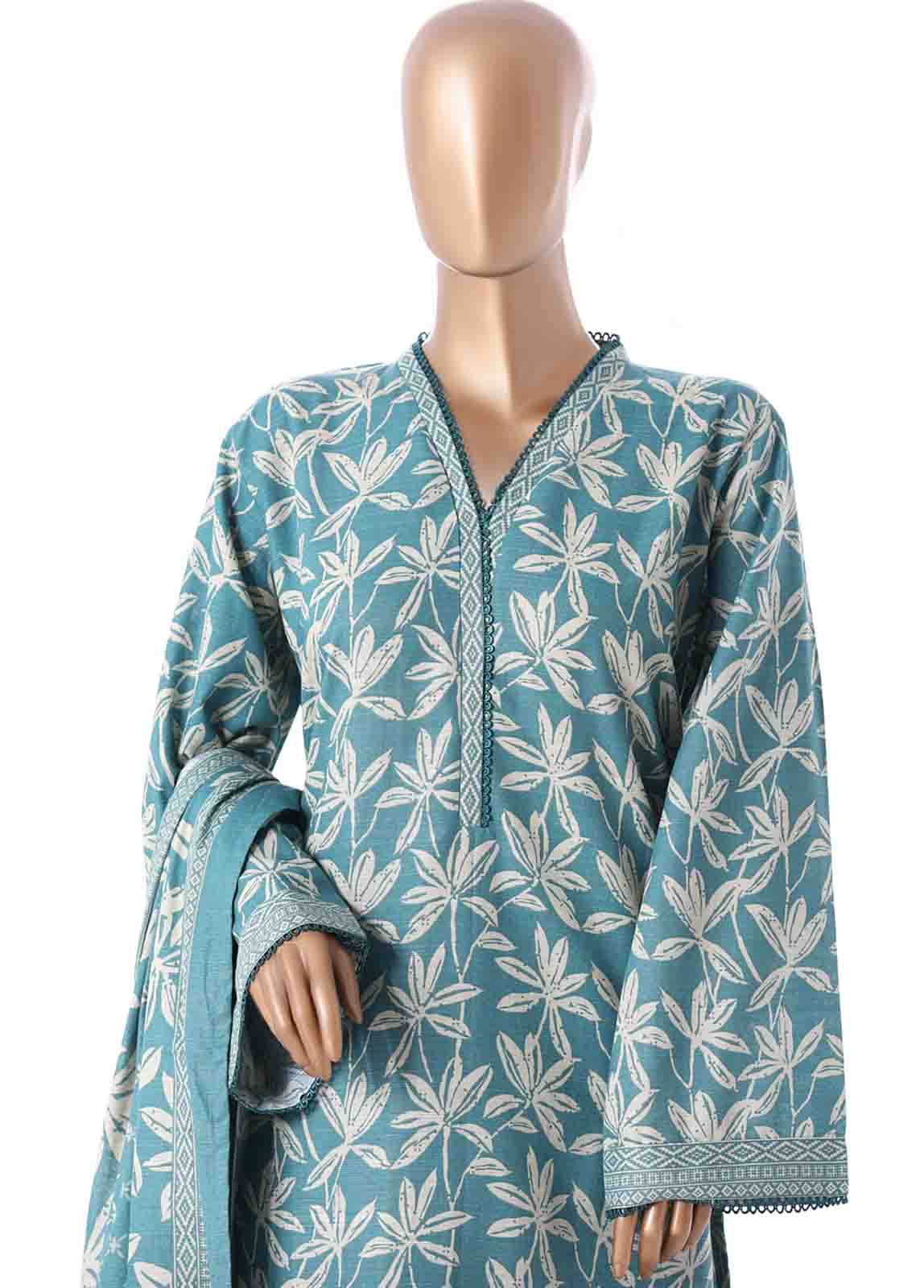 Bin Saeed Fabric - WK-2540- 3 Piece Khaddar Printed Stitched Suit