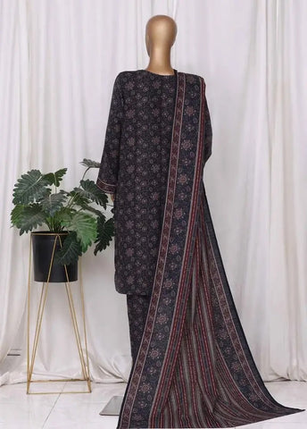 Bin Saeed Fabric - WK-2542-PR- 3 Piece Khaddar Printed Stitched Suit